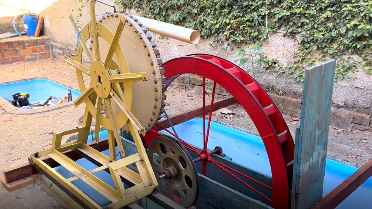 RODA D'ÁGUA SEM CORRENTEZA DE RIO - INSTALAÇÃO DO GERADOR