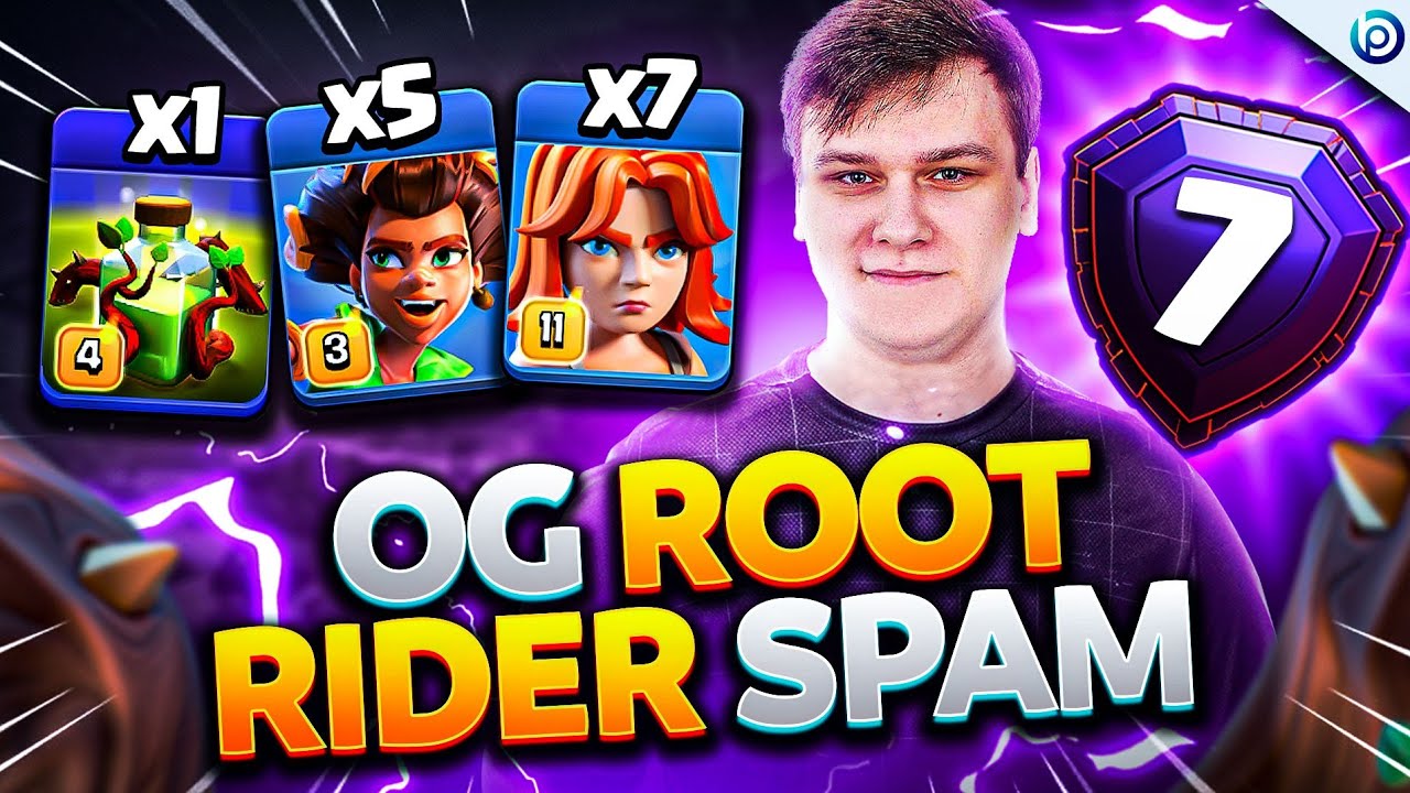 DIMA Finished RANK 7 without SPIRIT WALK: Root Riders OP?! Clash of Clans TH17