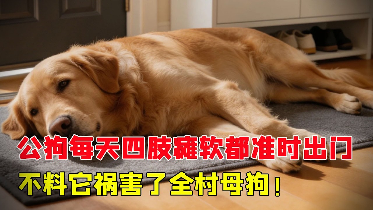 公狗每天四肢癱軟都要準時出門，主人偷偷跟蹤，才發現它禍害了全村母狗！