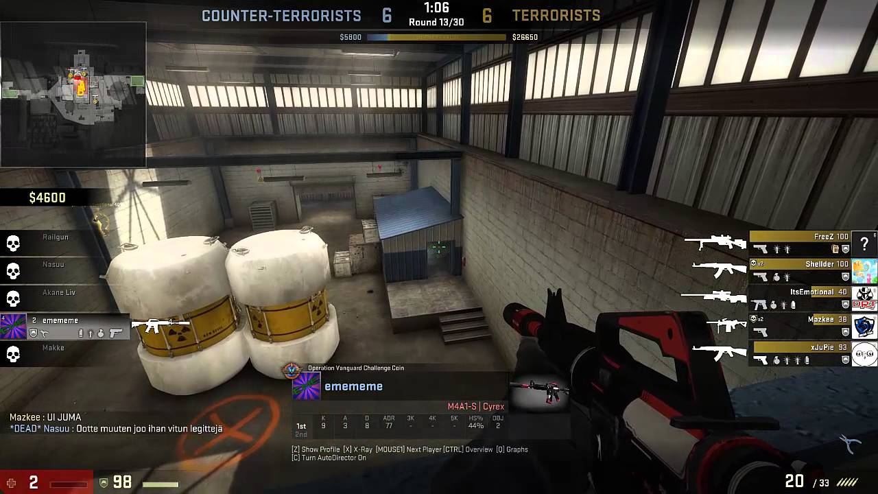 1vs5 Clutch Ace with 2HP! CS:GO