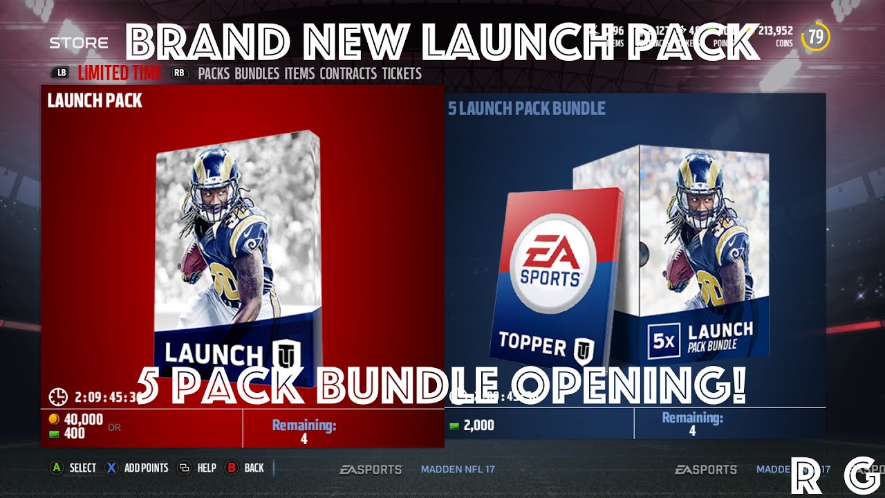 BRAND NEW LAUNCH PACKS! 5 PACK BUNDLE OPENING! ELITE PULL! | Madden 17 Ultimate Team
