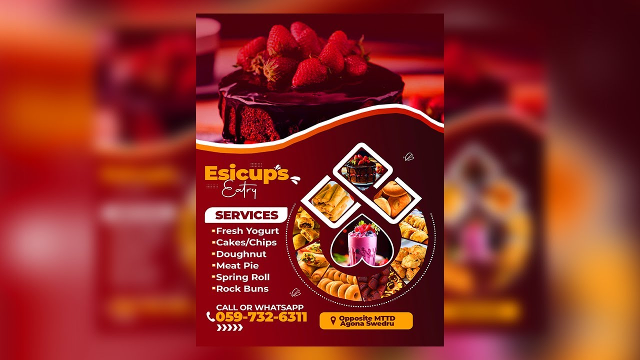How To Design Pastries Flyer In Minutes | Photoshop Tutorial