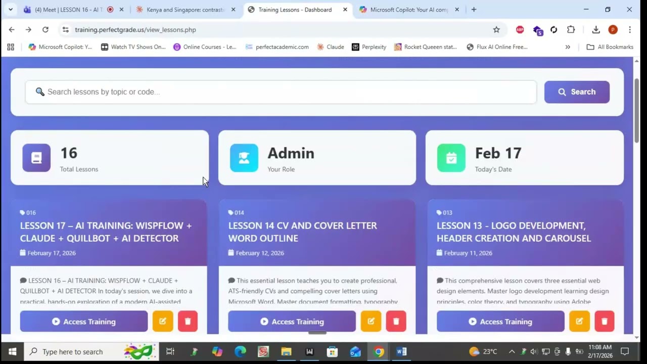 LESSON 17 – AI TRAINING - WISPFLOW + CLAUDE + QUILLBOT + AI DETECTOR