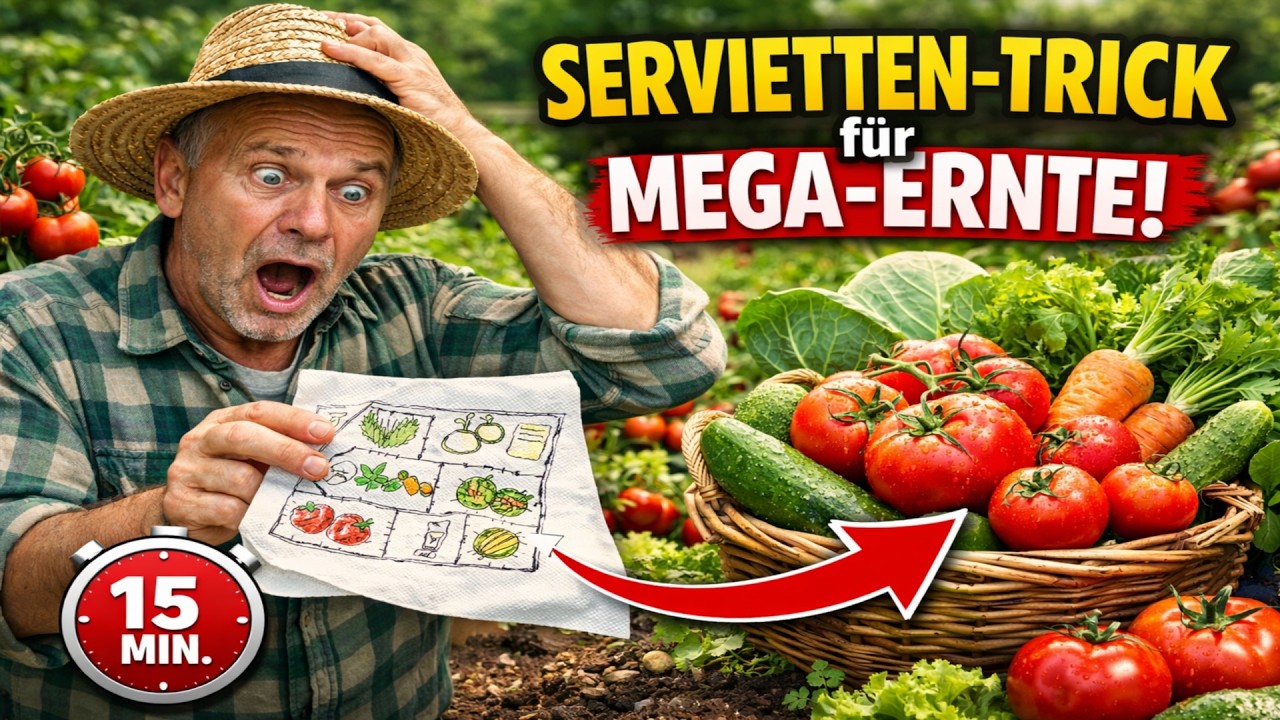 Gartenplan in 15 Minuten: Dieser SERVIETTEN-TRICK sorgt für eine RIESEN-ERNTE!