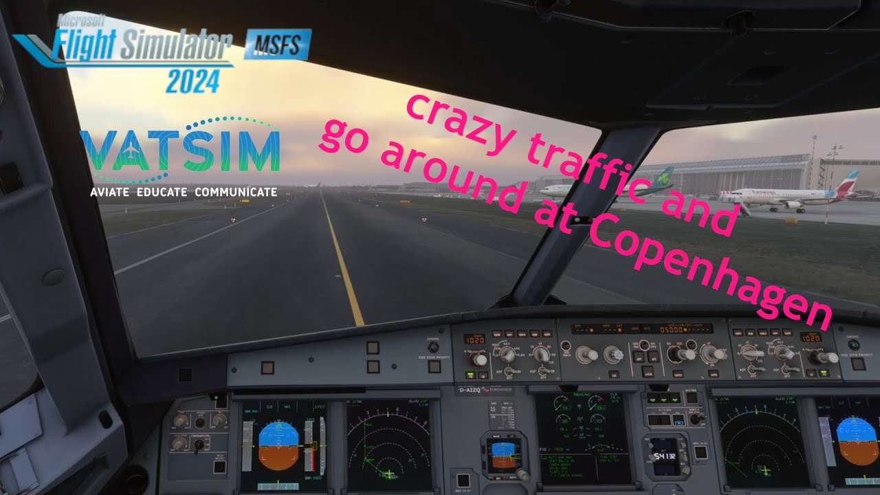 MSFS2024 insane traffic on VATSIM at Copenhagen (FlyByWire A320neo)