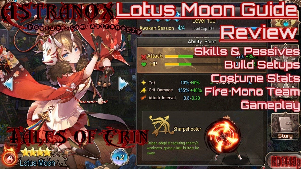 TALES OF ERIN Lotus Moon Guide Character Review - Best Hero Skills & Costumes - Items & Skill Builds