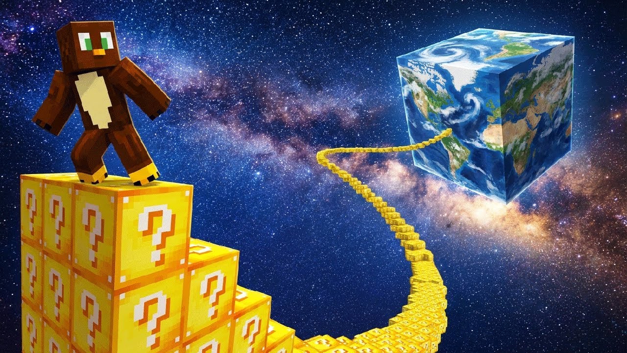 Minecraft EXTREME Lucky Block Stairs Race..