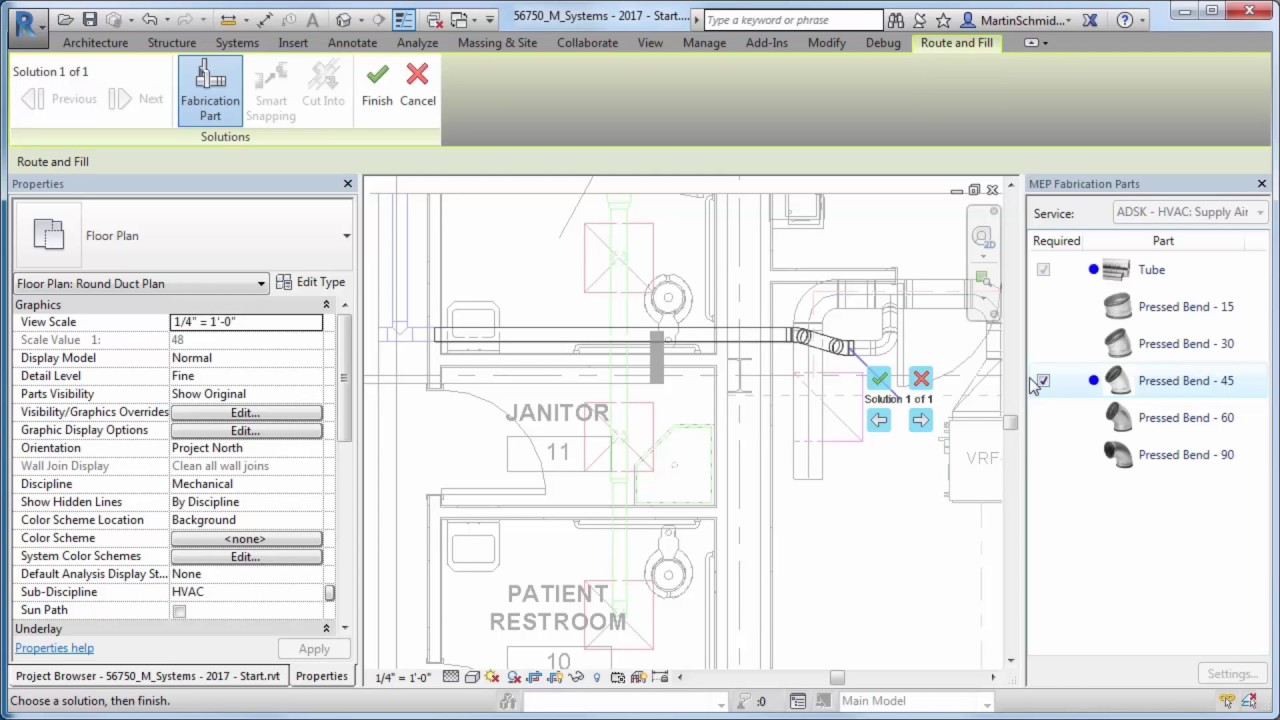 MEP Fabrication Layout Improvements in Revit 2017