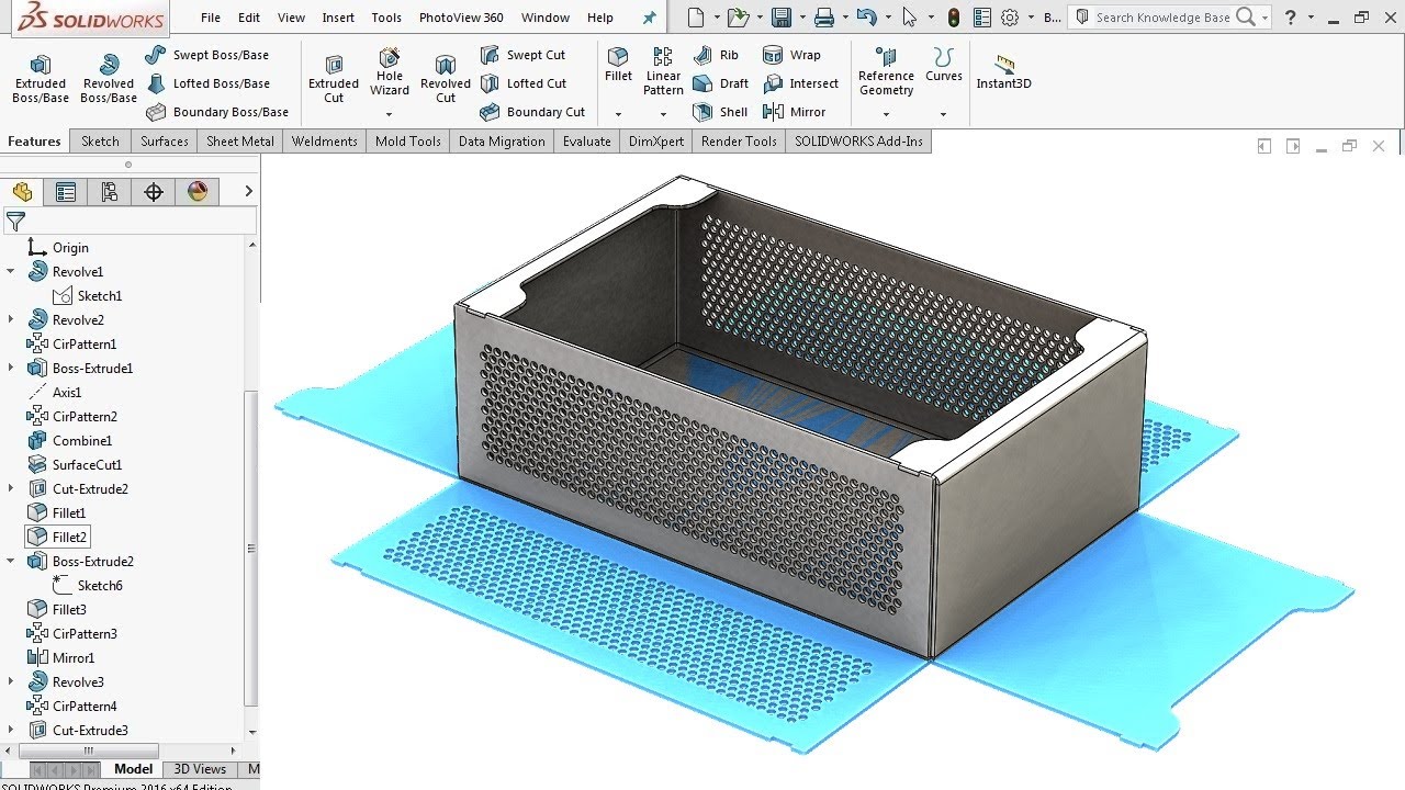 Коробка из листового металла — учебное пособие по Solidworks
