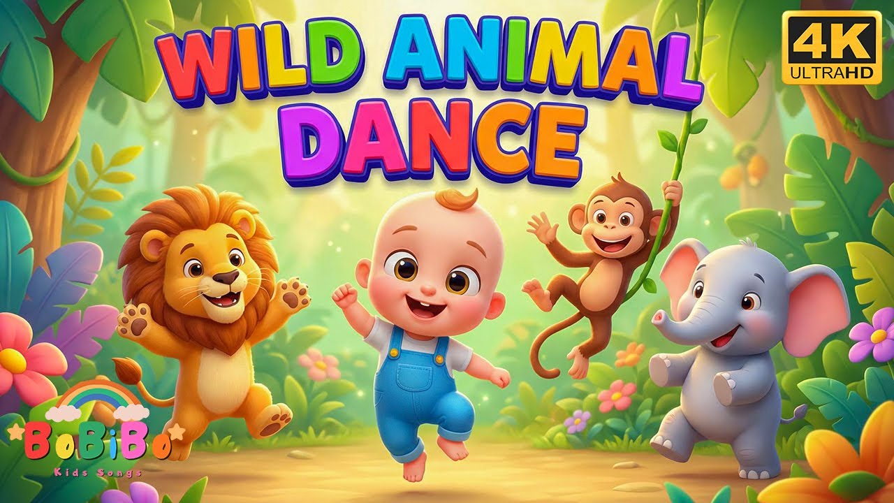 Wild Animal Dance Song! 🦁 Stomp, Swing & Jump | Jungle Action for Kids