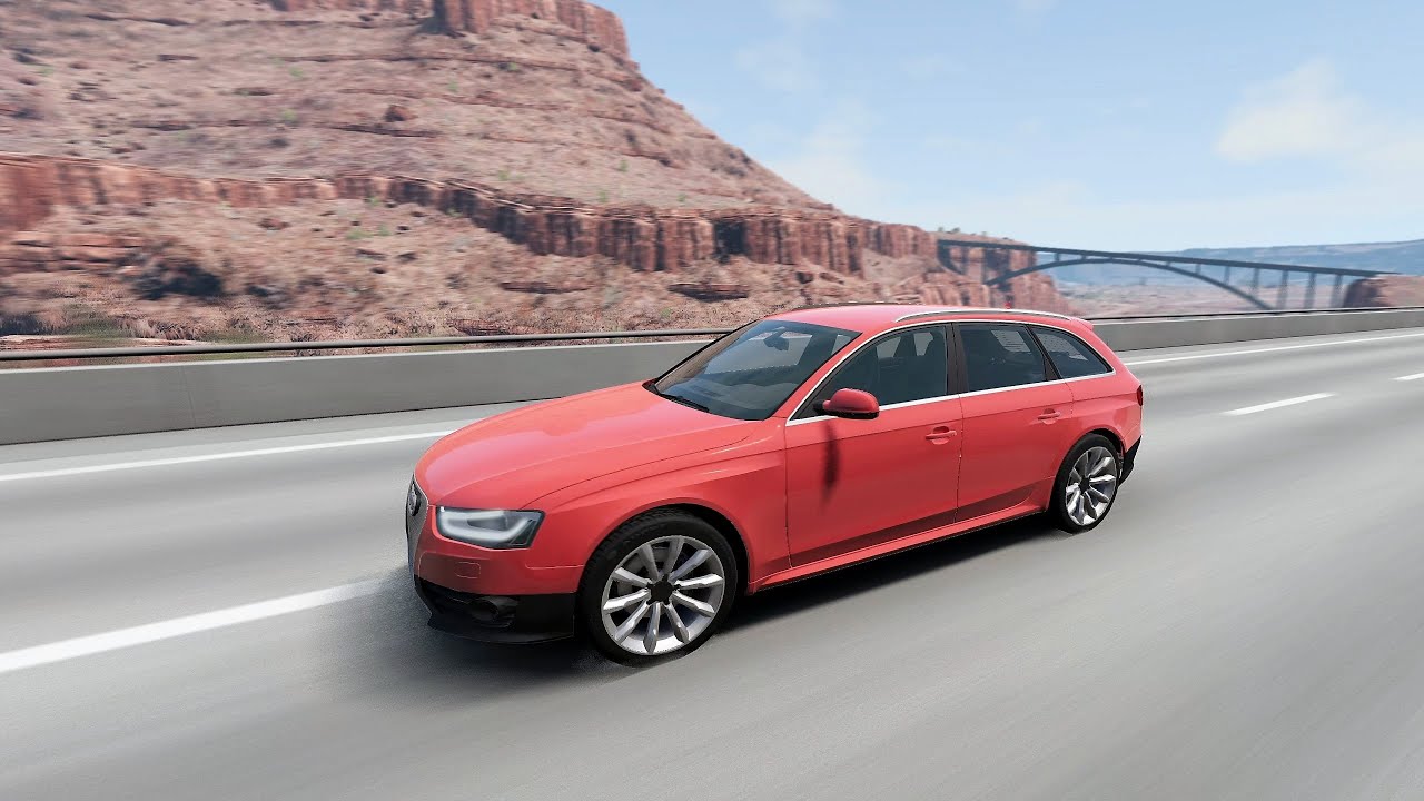 BeamNG.drive - Audi A4 Avant (B8) 2012 - Car Show Test Drive Crash .