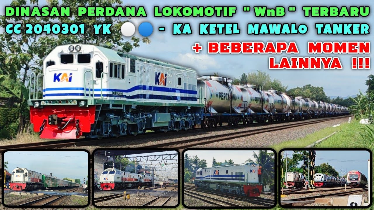 PERDANA BERDINAS !! LOKOMOTIF WNB CC 204 DINAS KERETA API KETEL BBM MAWALO TANKER SETELAH PERAWATAN