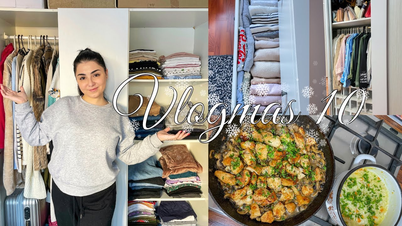 VLOGMAS 10🎄Imi organizez si sortez toate hainele, cea mai buna reteta de pui cu ciuperci