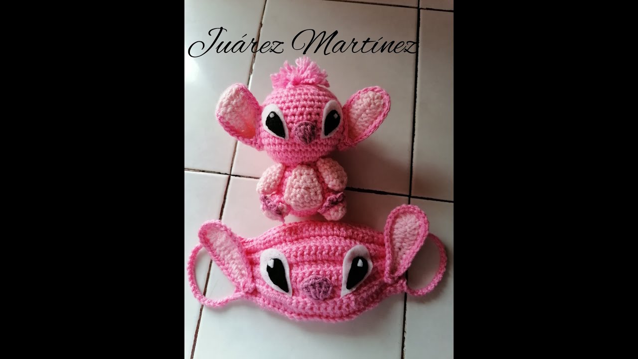 🥰😍🥰cubre boca de🥰😍🥰 ángel la novia de stich tejida a crochet🥰😍🥰