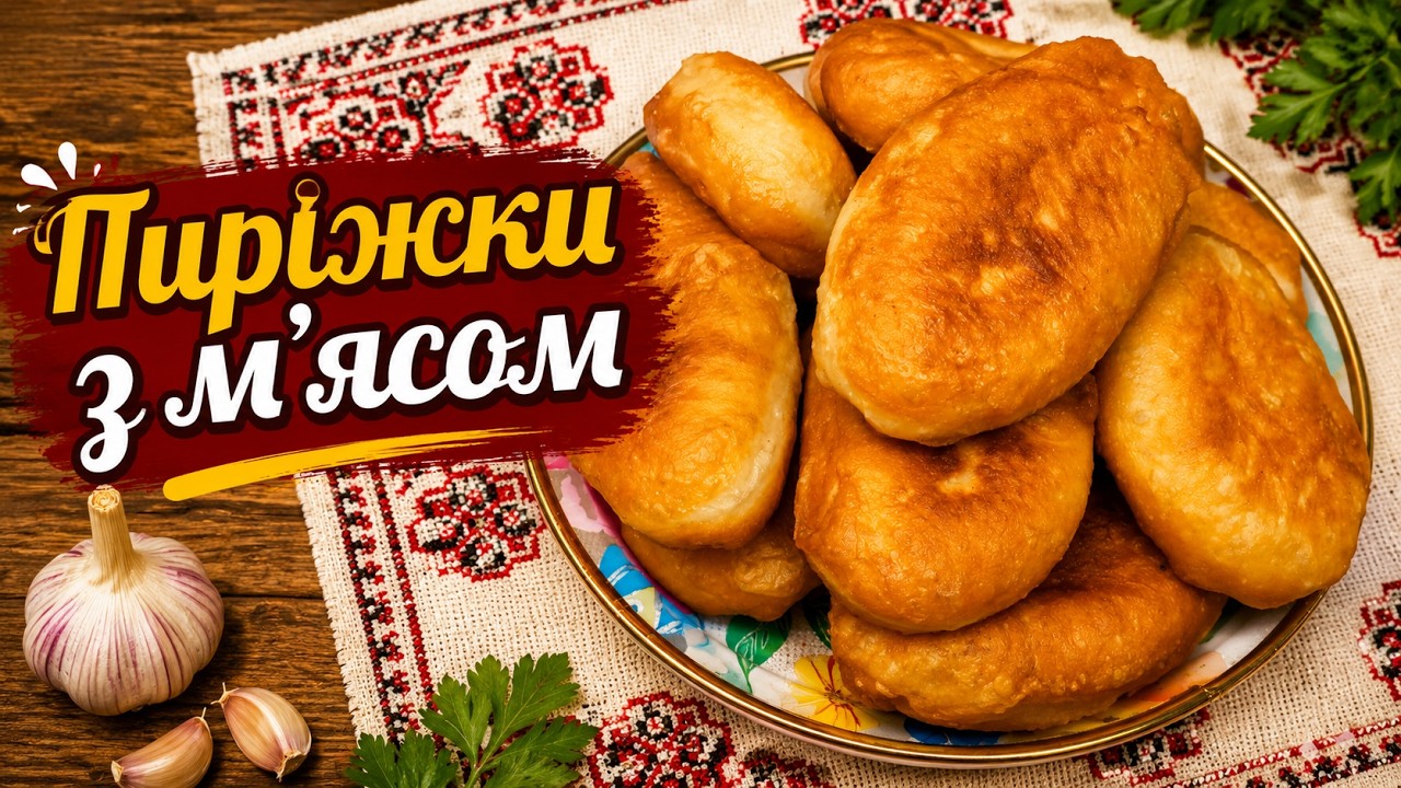 Пиріжки з м’ясом / Пиріжки з м’ясом смажені на сковороді /Пиріжки з начинкою із сирого фаршу