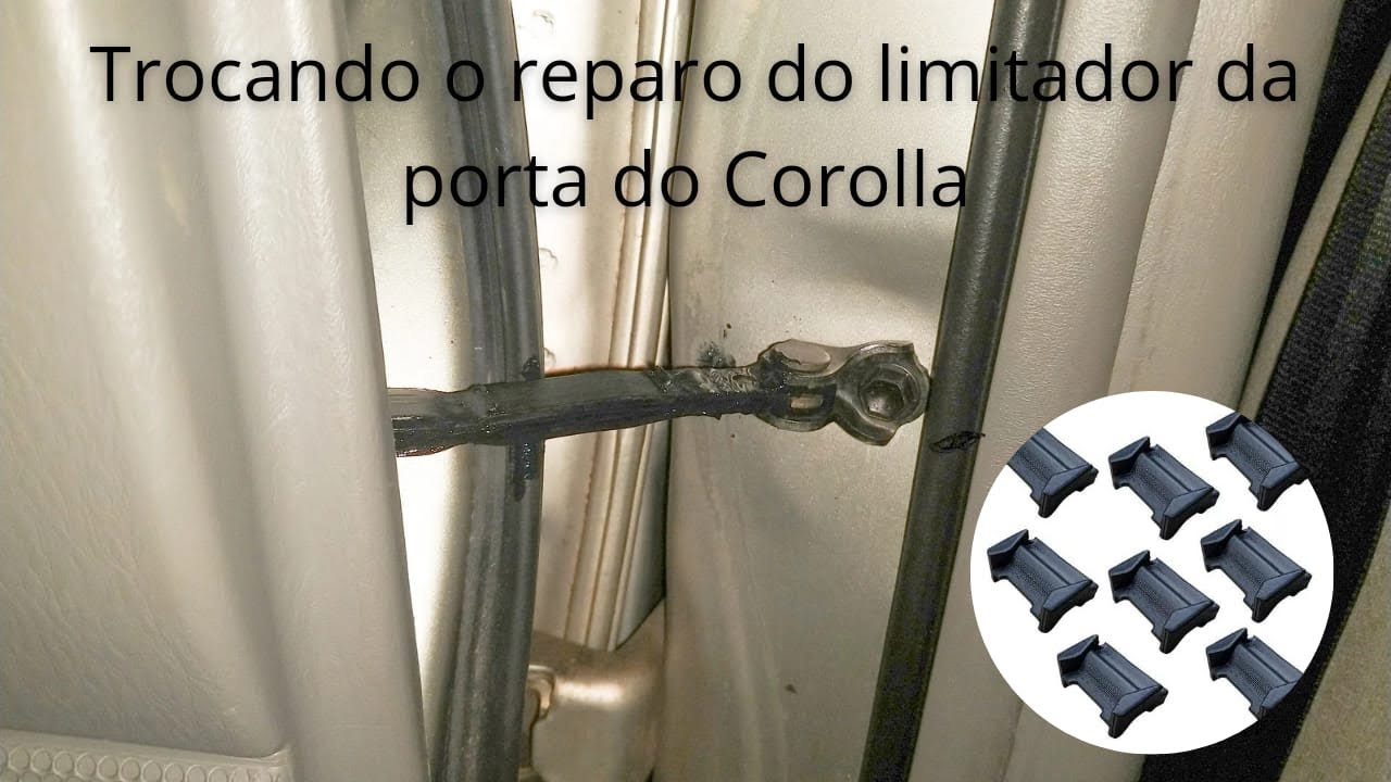 Trocando o reparo do limitador da porta do Corolla