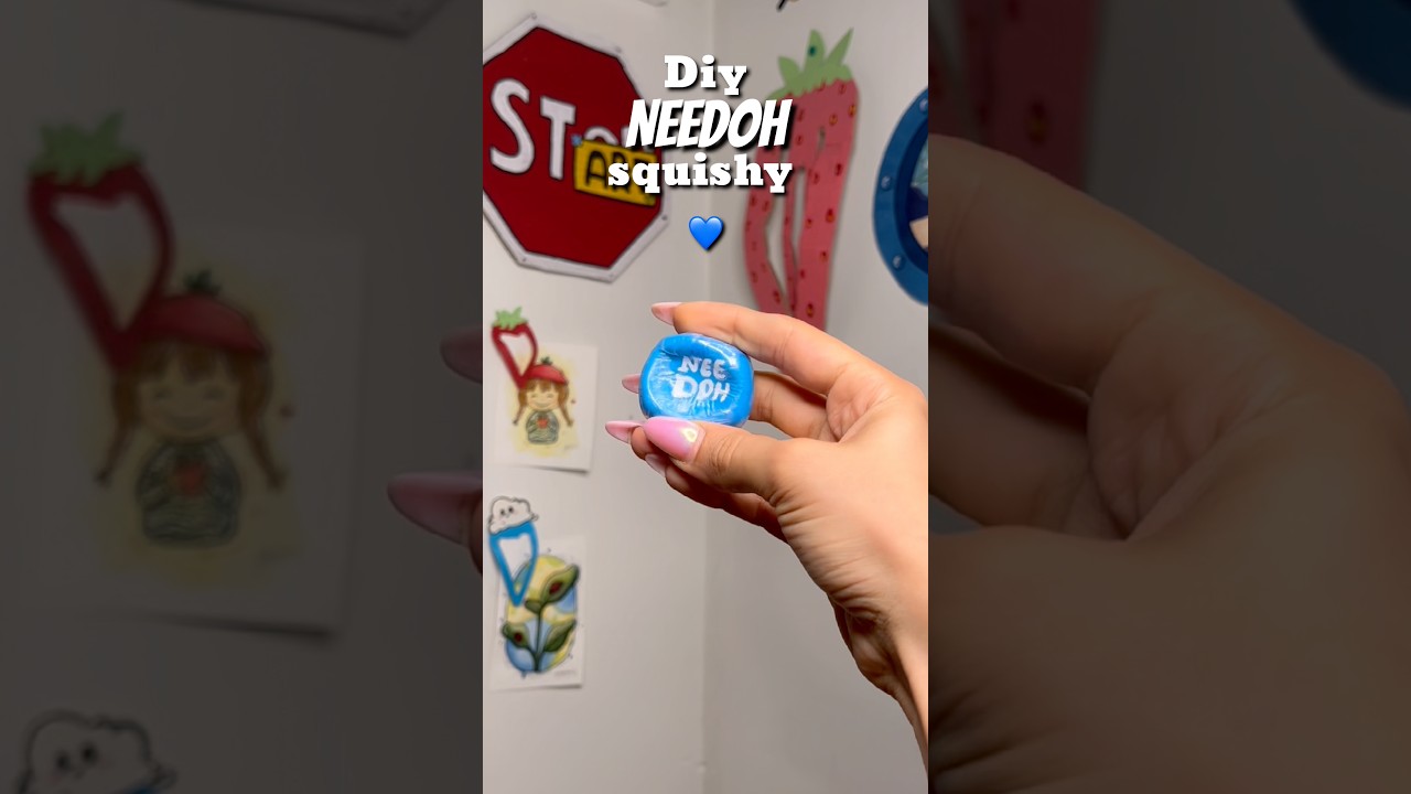 Diy needoh squishy 💙| how to make squishy?#craft #diy #squishy #oddlysatisfying #shorts