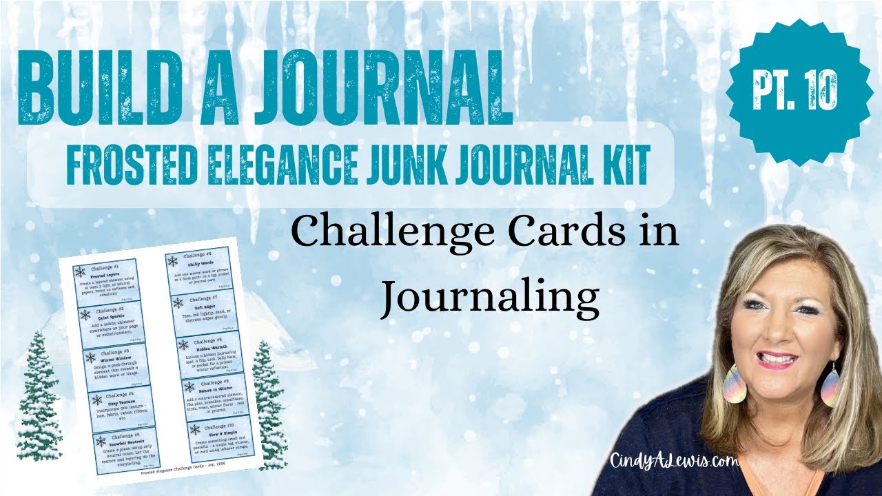 ❄️ Frosted Elegance Build a Junk Journal ❄️ Pt 10 - Challenge Cards in Journaling