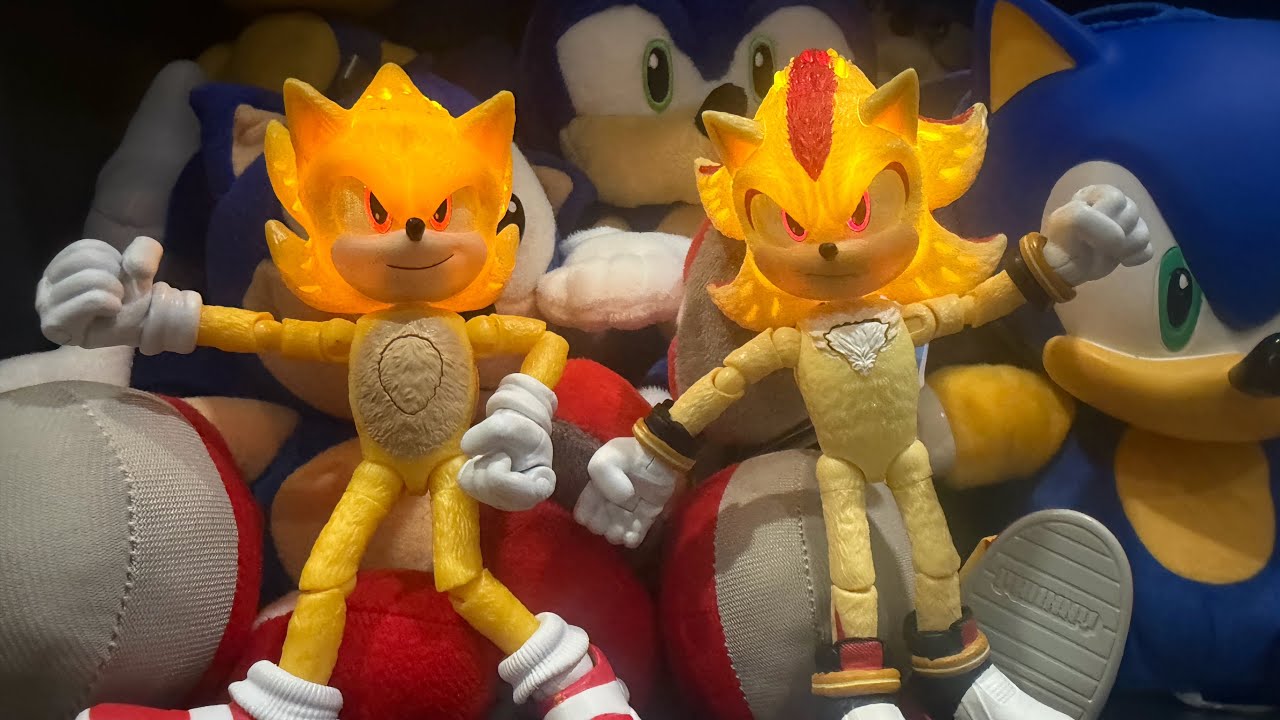 Обзор и распаковка набора из двух светящихся фигурок Супер Соника и Супер Шэдоу! || Фильм «Соник ...