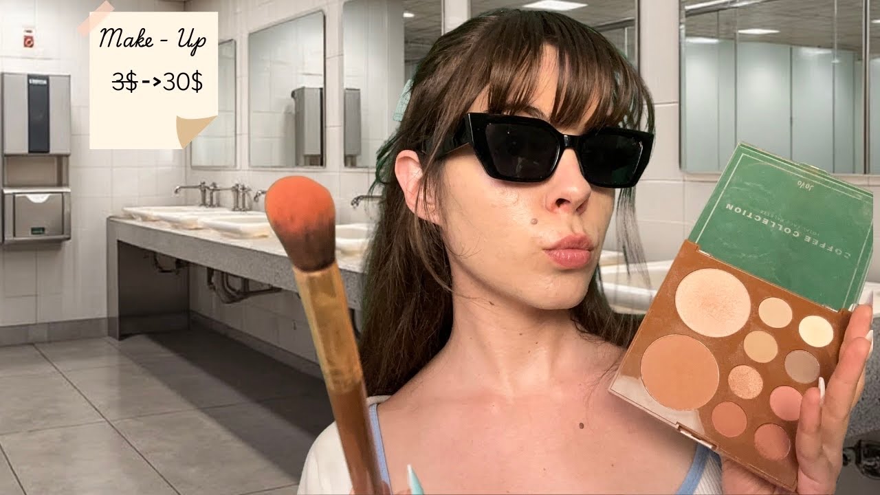 ASMR 3$ Make-Up in the school bathroom BUT you're rich af 🤑