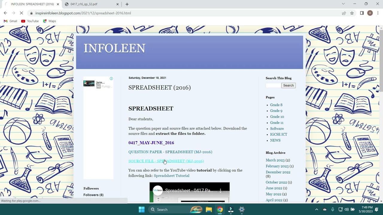 ICT_ 0417_ Paper 32 May-June 2016 _ Spreadsheet