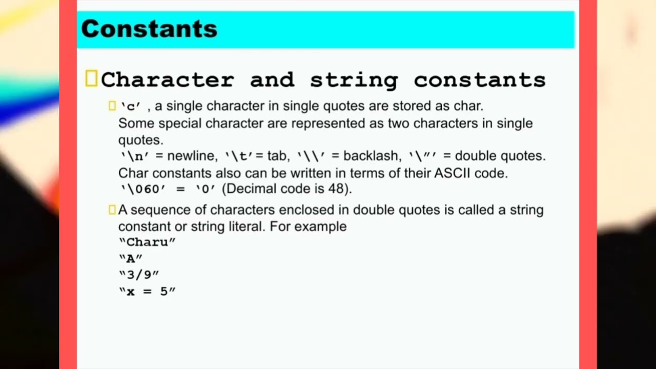 CS3251 UNIT 1  Constant in  c  language
