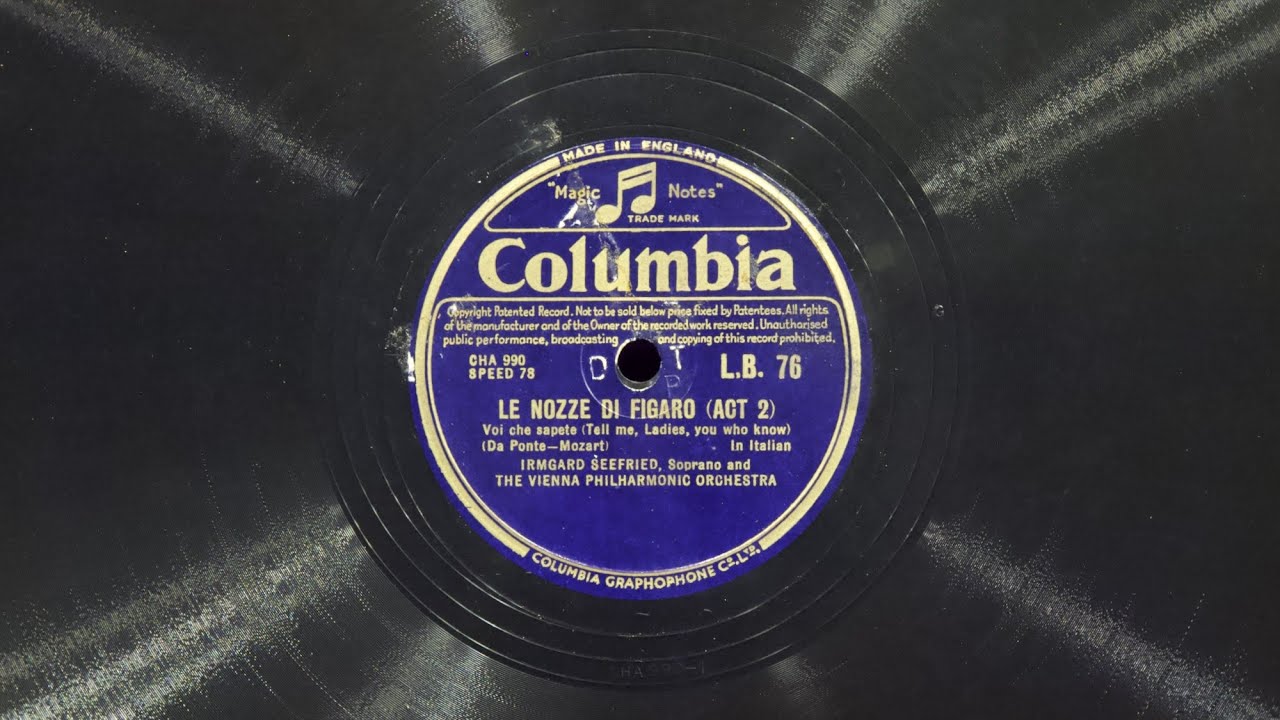 Voi, che sapete &bull; Irmgard Seefried (EMG Mark Xb Oversize Gramophone)