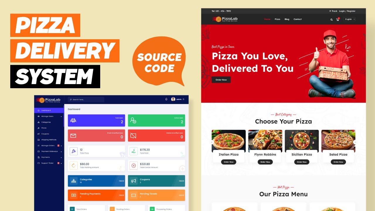 PizzaLab - Pizza Delivery / Ordering System ( PHP Laravel ) - Source Code