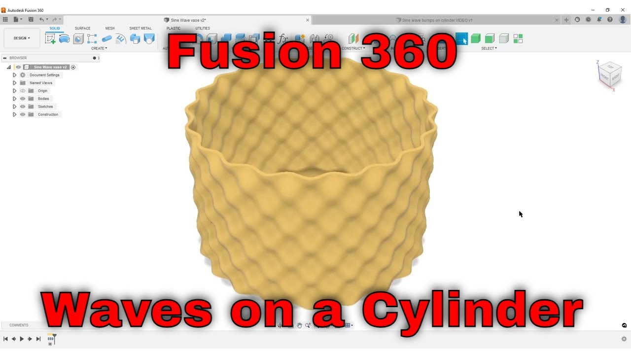 Fusion 360 — Волны на цилиндре
