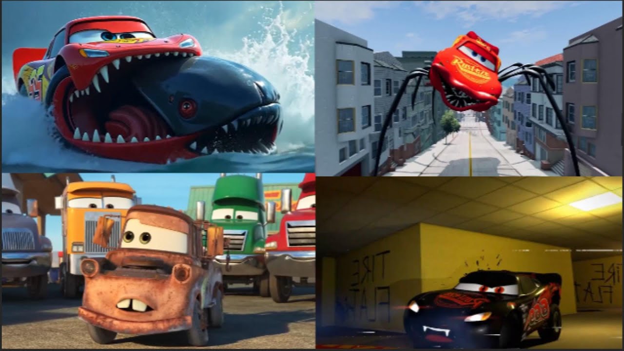 Shark Mqueen vs Evil Mcqueen vs Eater Mcqueen vs Lightning Mcqueen  Coffin Dance Song Cover Tileshop