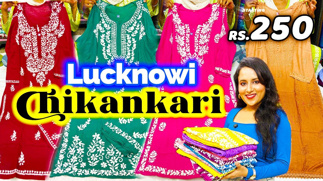 Lucknowi Chikankari Kurti Collection in Kolkata | Pure Cotton Modal Rayon Georgette Chikankari Kurti