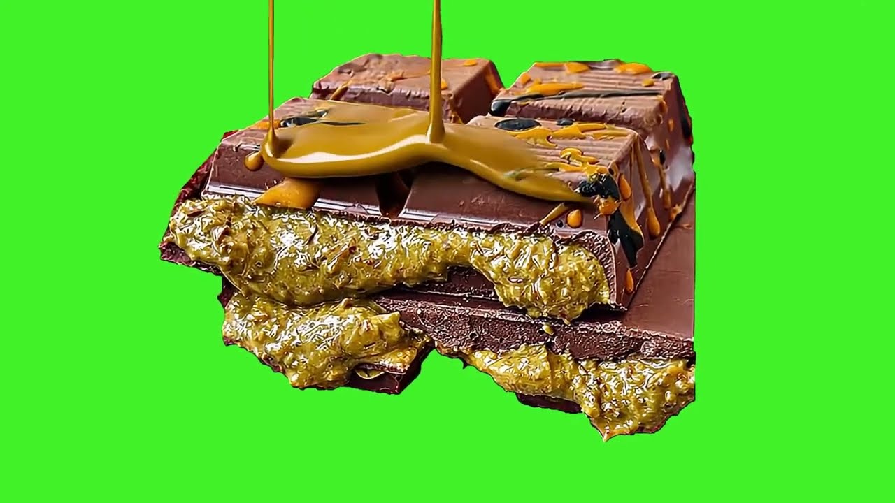 Liquid Dubai Chocolate Bar - Free HD Green Screen Video