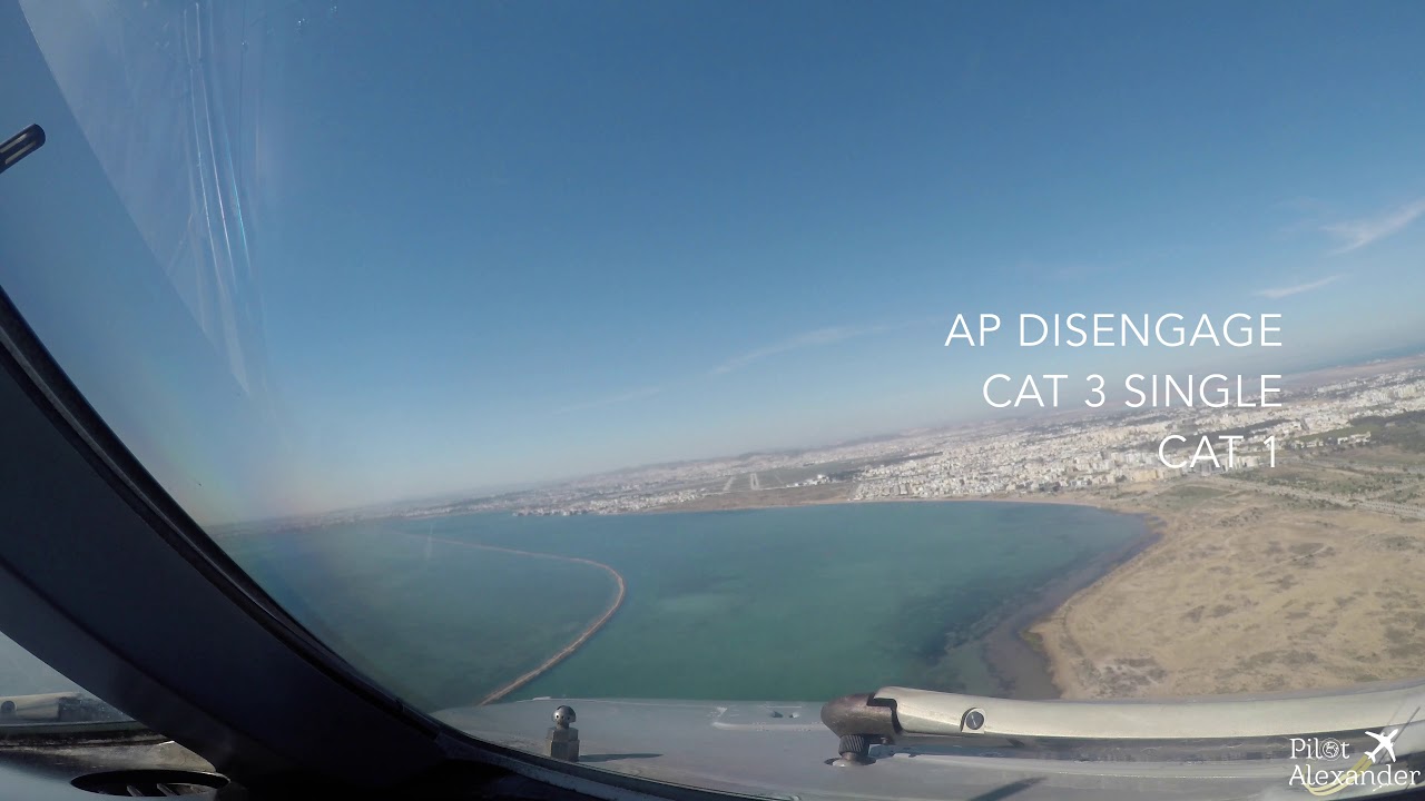 Airbus 330-200 Cockpit Landing inTunis, Tunisia