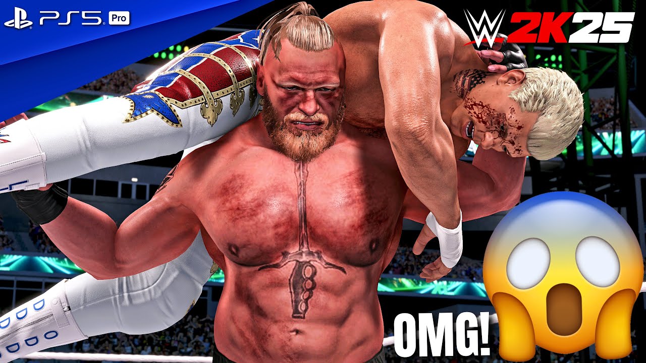 WWE 2K25 - Brock Lesnar vs. Cody Rhodes (c) - Full Match at WrestleMania XL | PS5 Pro [4K60]