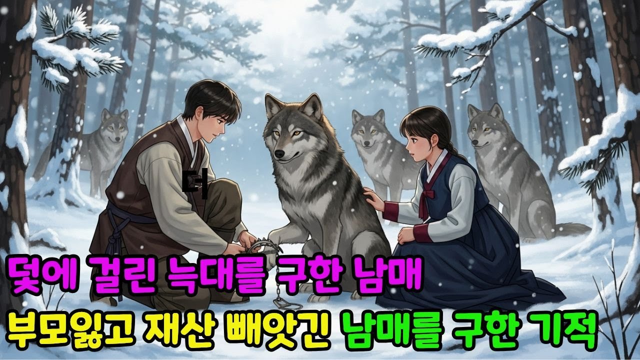 덫에 걸린 늑대를 풀어준 남매, 부모잃고 재산 빼앗긴 남매를 지킨 기적 I설화 야담 민담 전설 옛날이야기 사연 수면동화