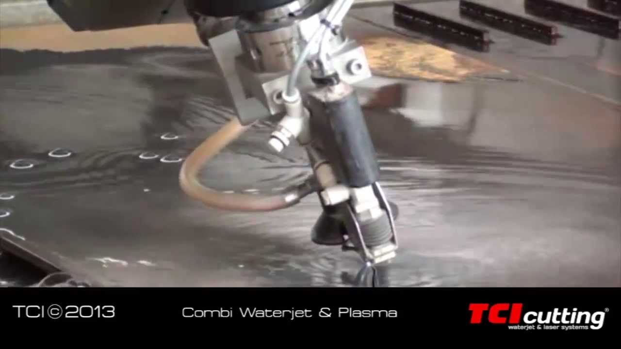 Máquina de corte por chorro de agua a presión y corte plasma HD, TCI combi waterjet & plasma HD