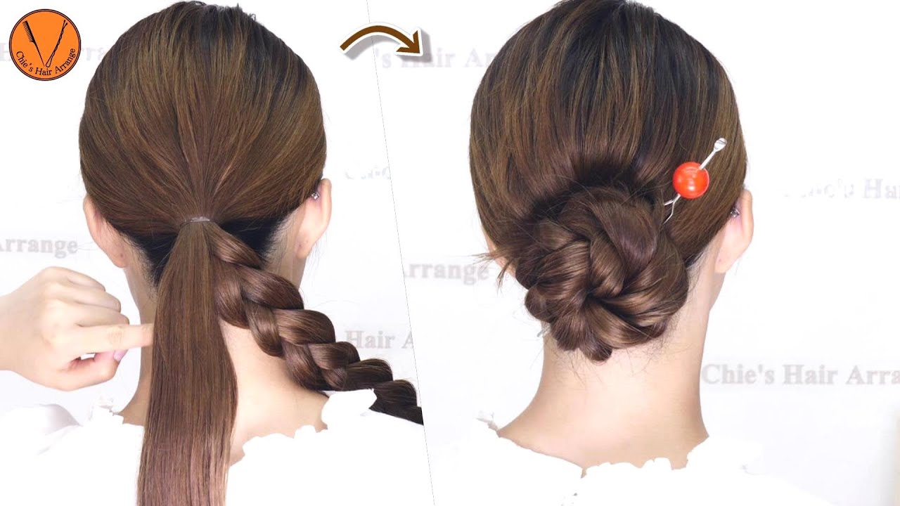 【簪！超簡単！】ヘアピンなし 面倒な巻きなし　超簡単なかんざしヘアアレンジ