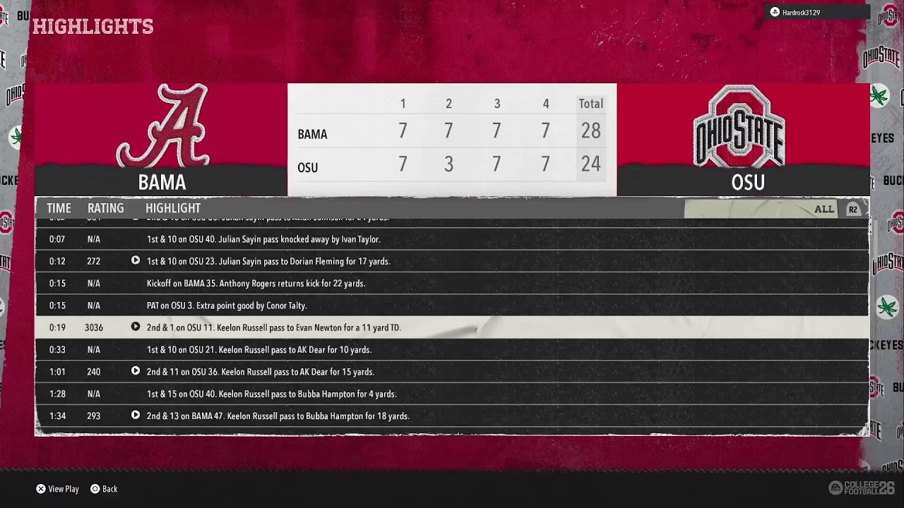#9 Bama 9-3 🆚#8 OSU CFP Playoff I don't own copyrights to This