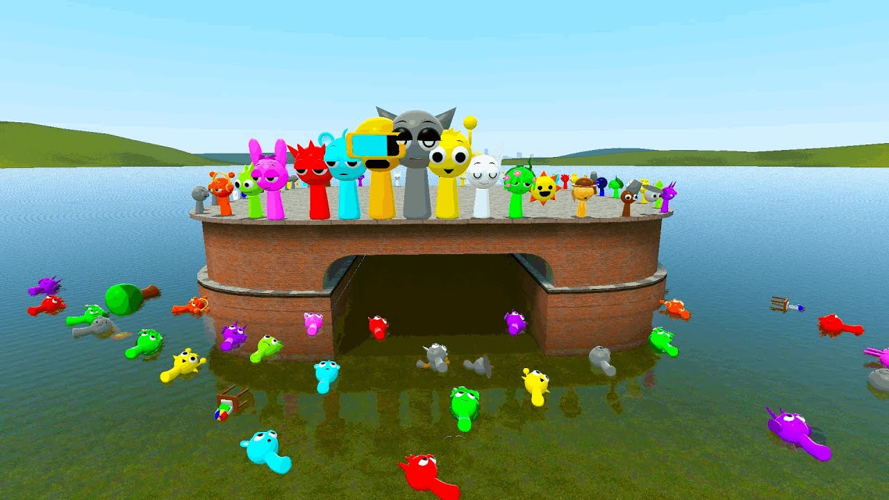 ALL SPRUNKI FOUND IN WATER IN GARRYS MOD ON GM FLATGRASS !