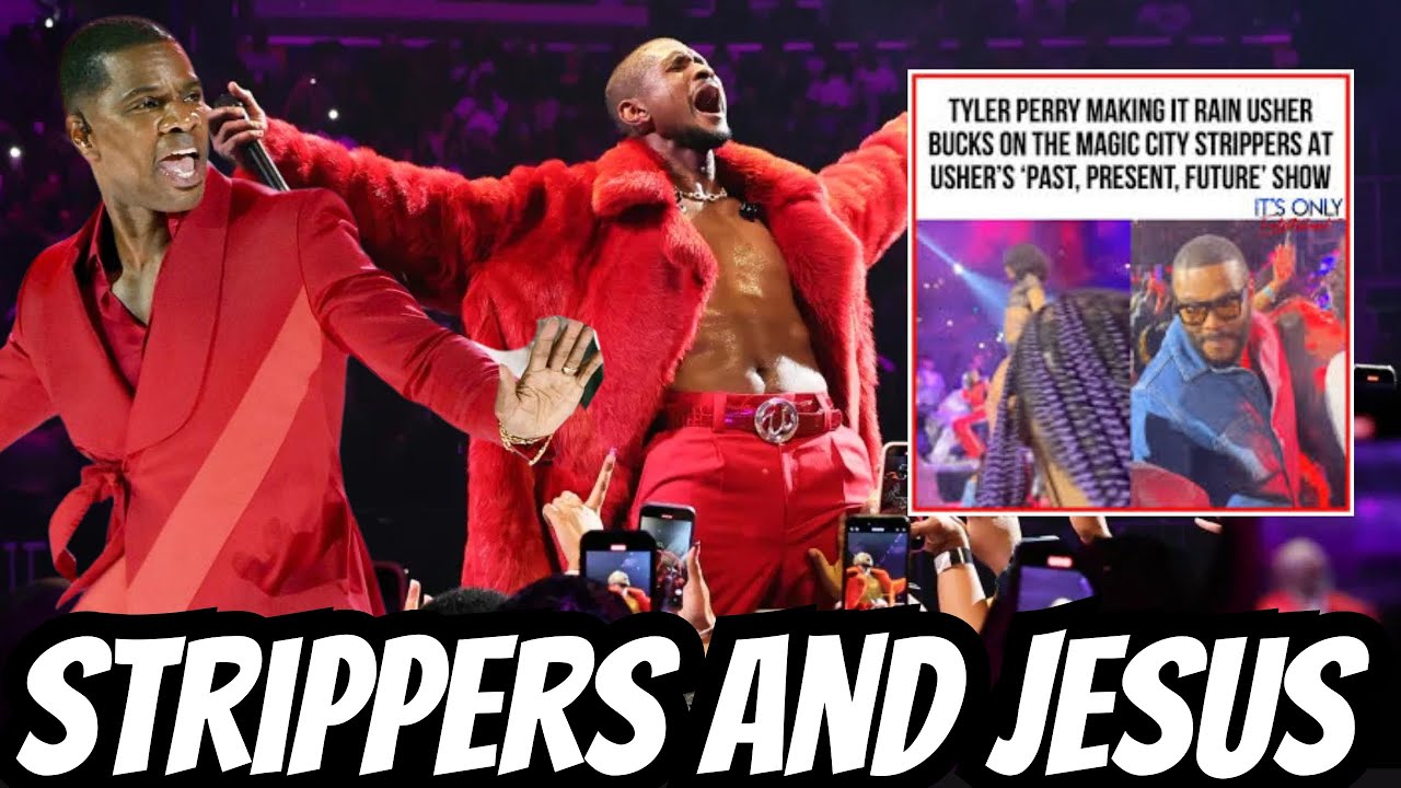 Кирк Франклин и Тайлер Перри отрываются на концерте Usher Strippers And Cherries