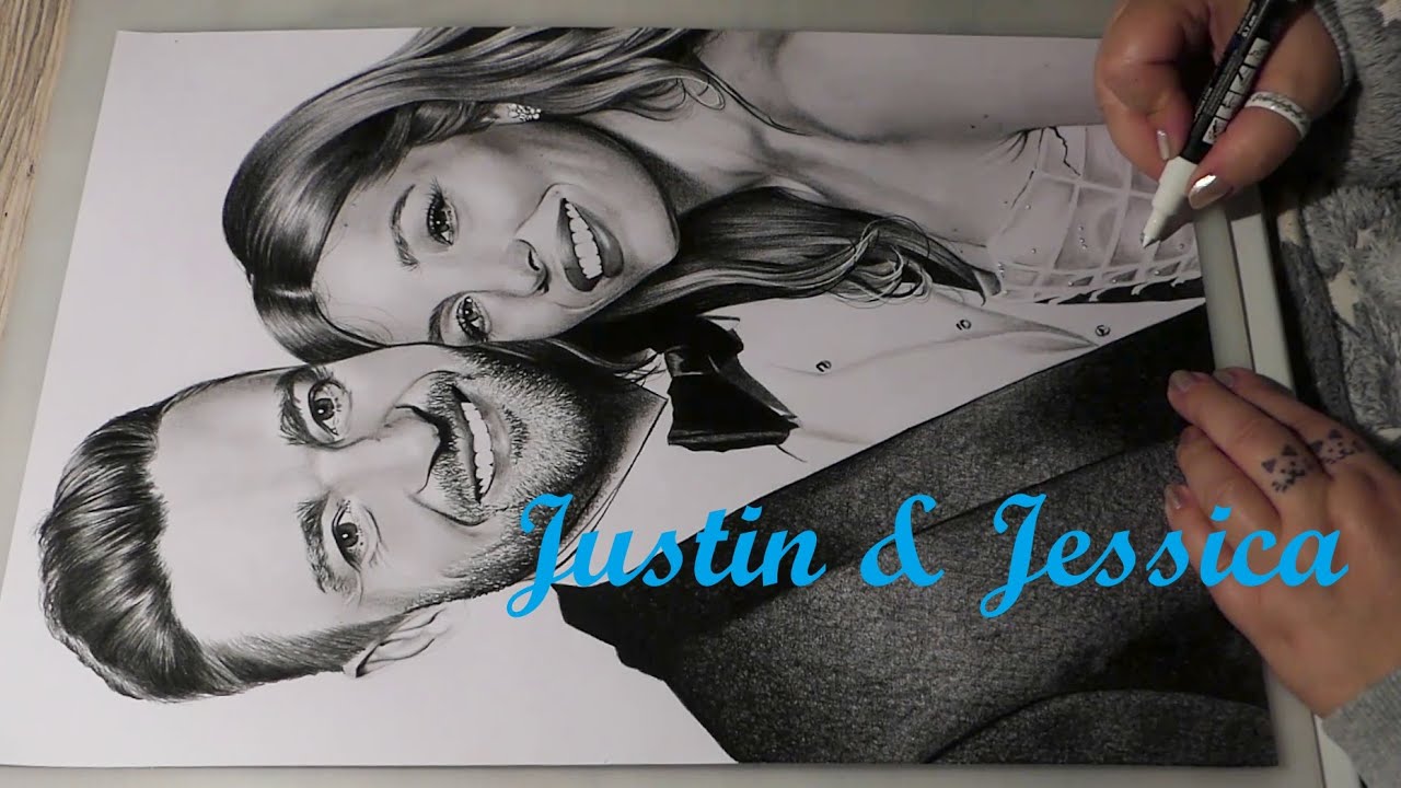 Justin Timberlake & Jessica Biel ♥ Speed Drawing ♥ Time Lapse