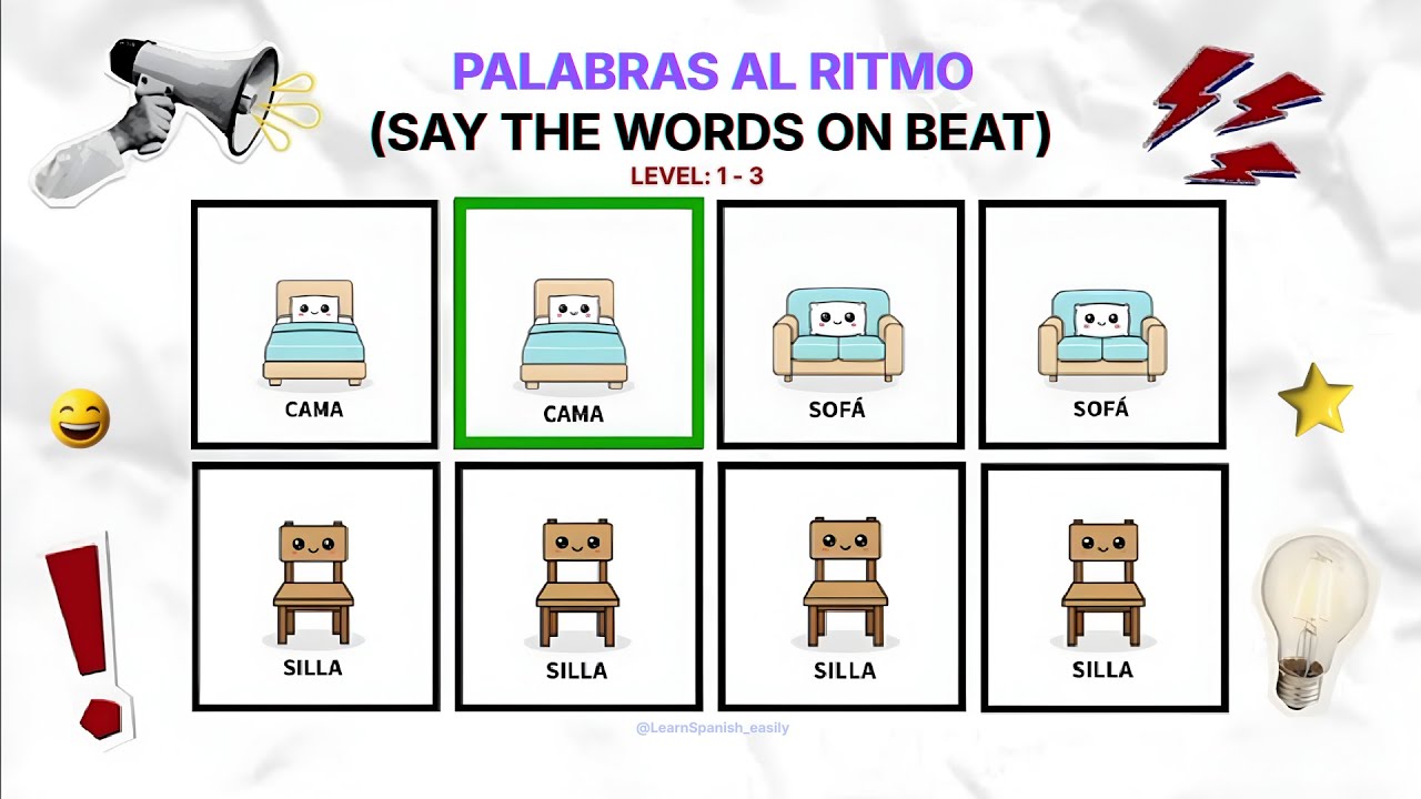 Say the words on beat - Palabras al ritmo - LEVEL1-3 HOME