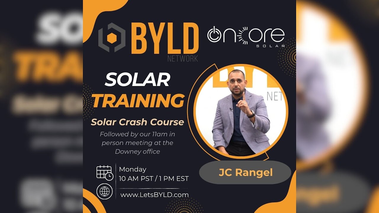 Solar Sales Training | Solar Crash Course with JC Rangel Part 1