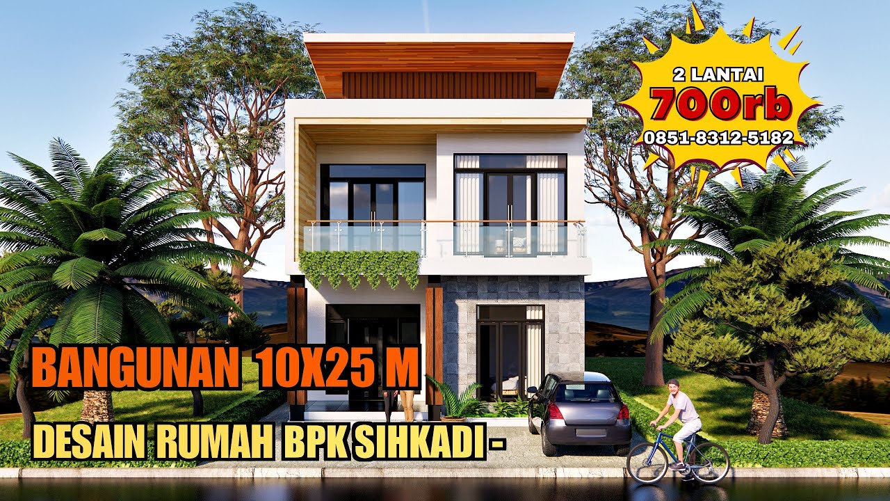 Desain Rumah UK 10X25 M 2 Lantai | Jasa Desain Rumah Bpk Sihkadi