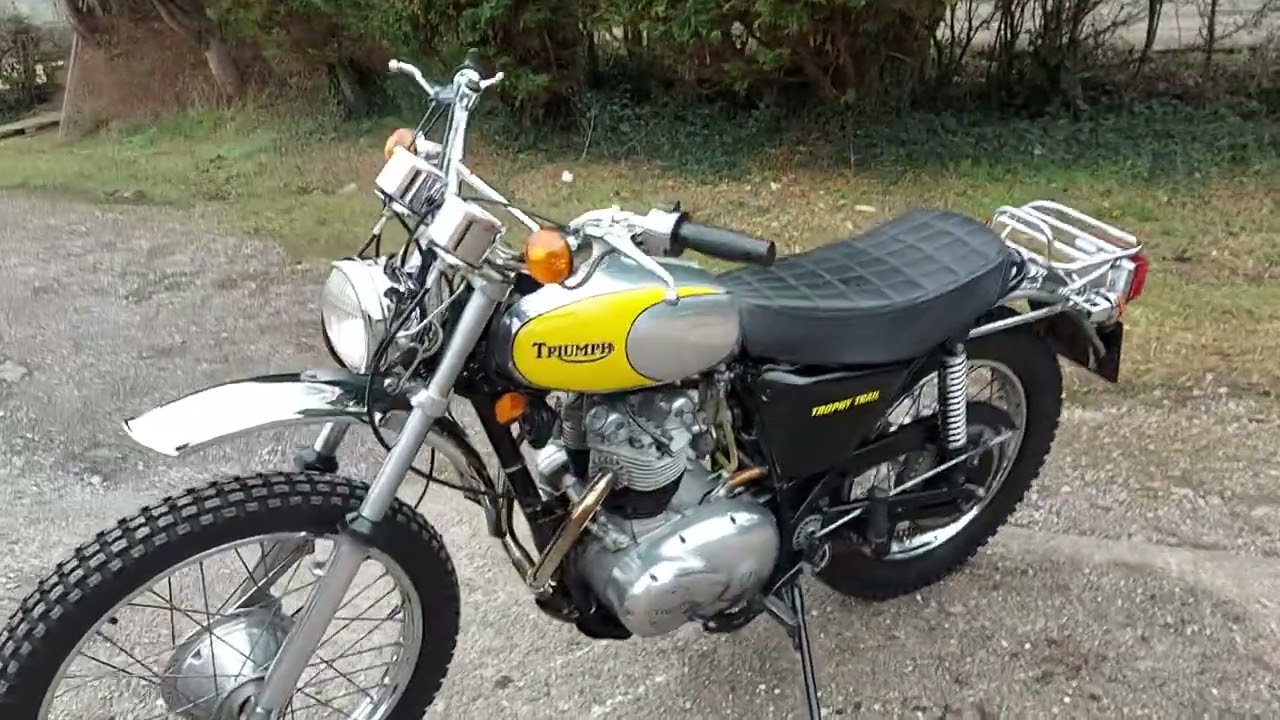 1973 TRIUMPH TROPHY TRIAL TR5T FOR SALE. WALK ROUND AND START UP