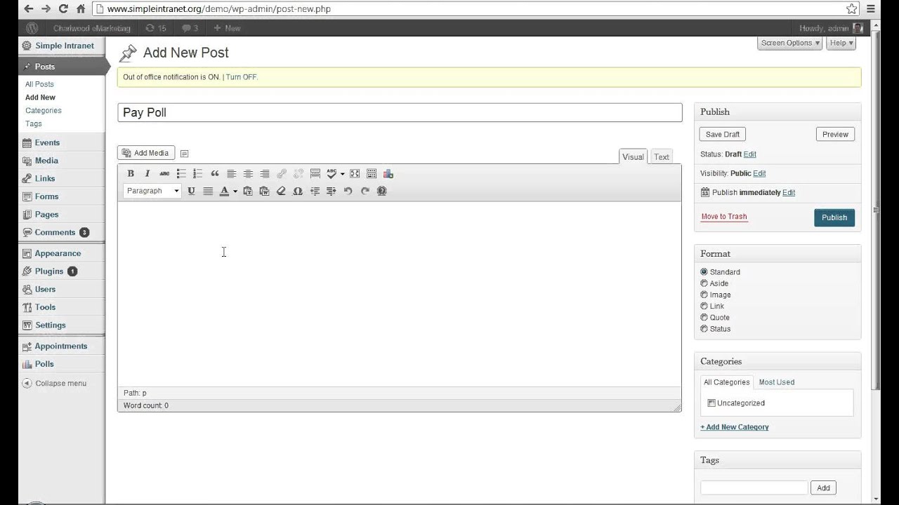 Demo #5: Simple Intranet WordPress Plugin Polls