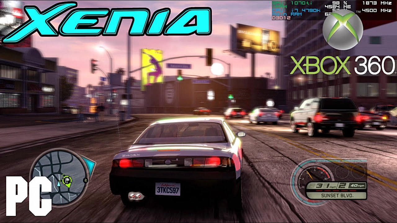 XBOX 360 emulator Midnight Club Los Angeles on PC XENIA 2X2 Rez MCLA HD