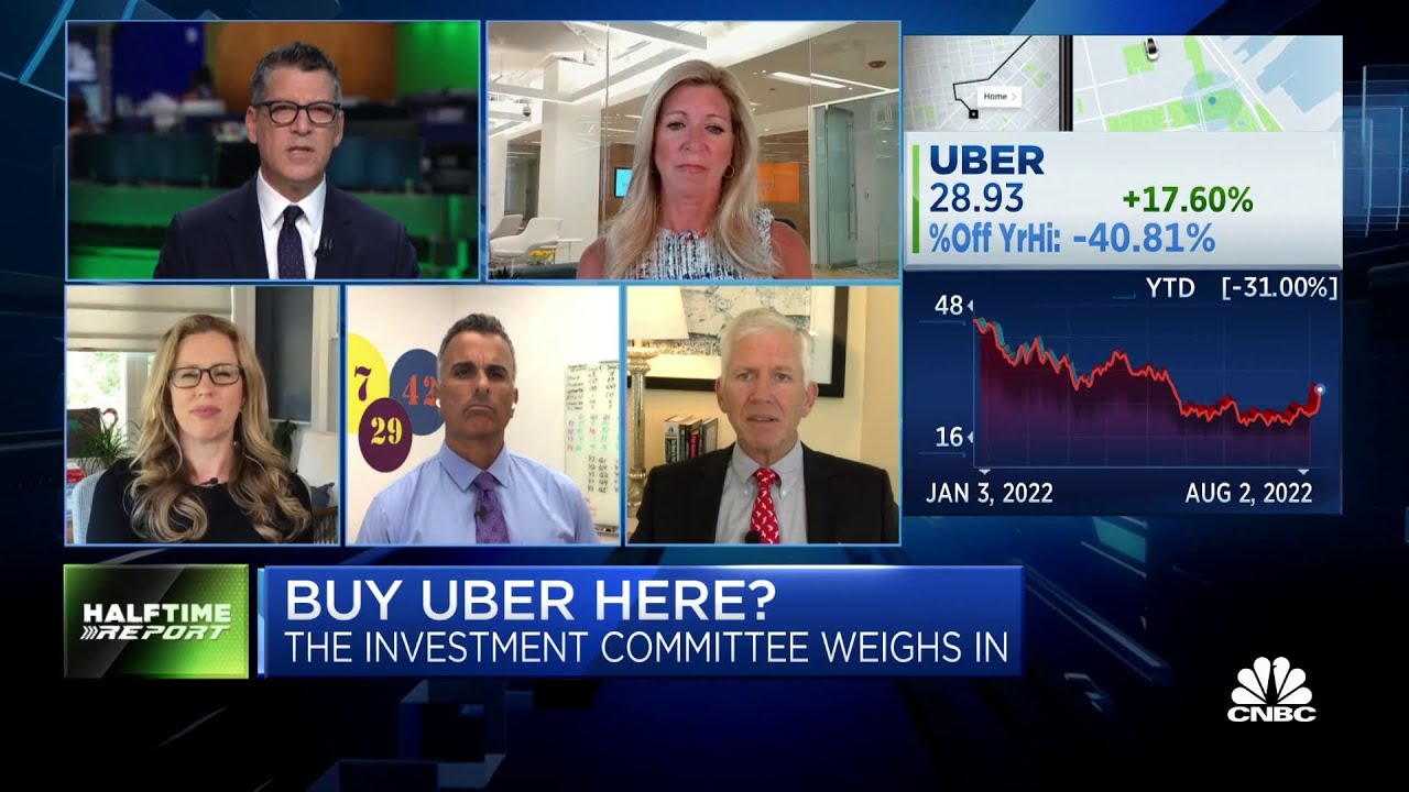 The &lsquo;Halftime Report&rsquo; investment committee debate investing in Uber after shares surge