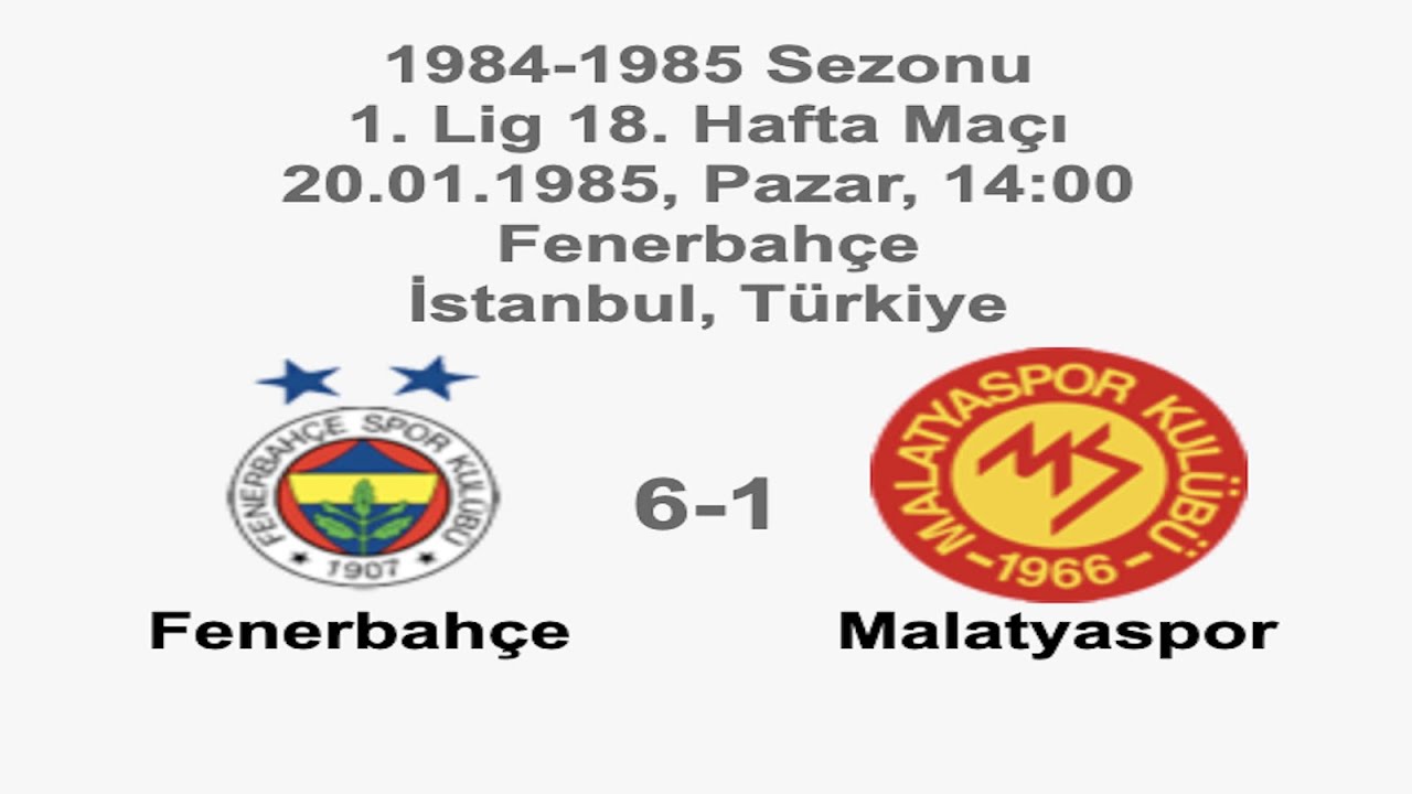 Fenerbahçe 6-1 Malatyaspor [HD] 20.01.1985 - 1984-1985 Turkish 1st League Matchday 18