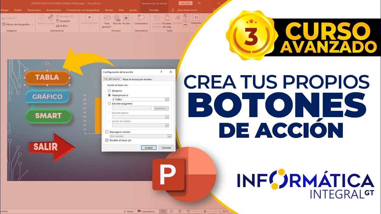 COMO CREAR UN BOTONES DE ACCIÓN EN POWER POINT | Curso Avanzado
